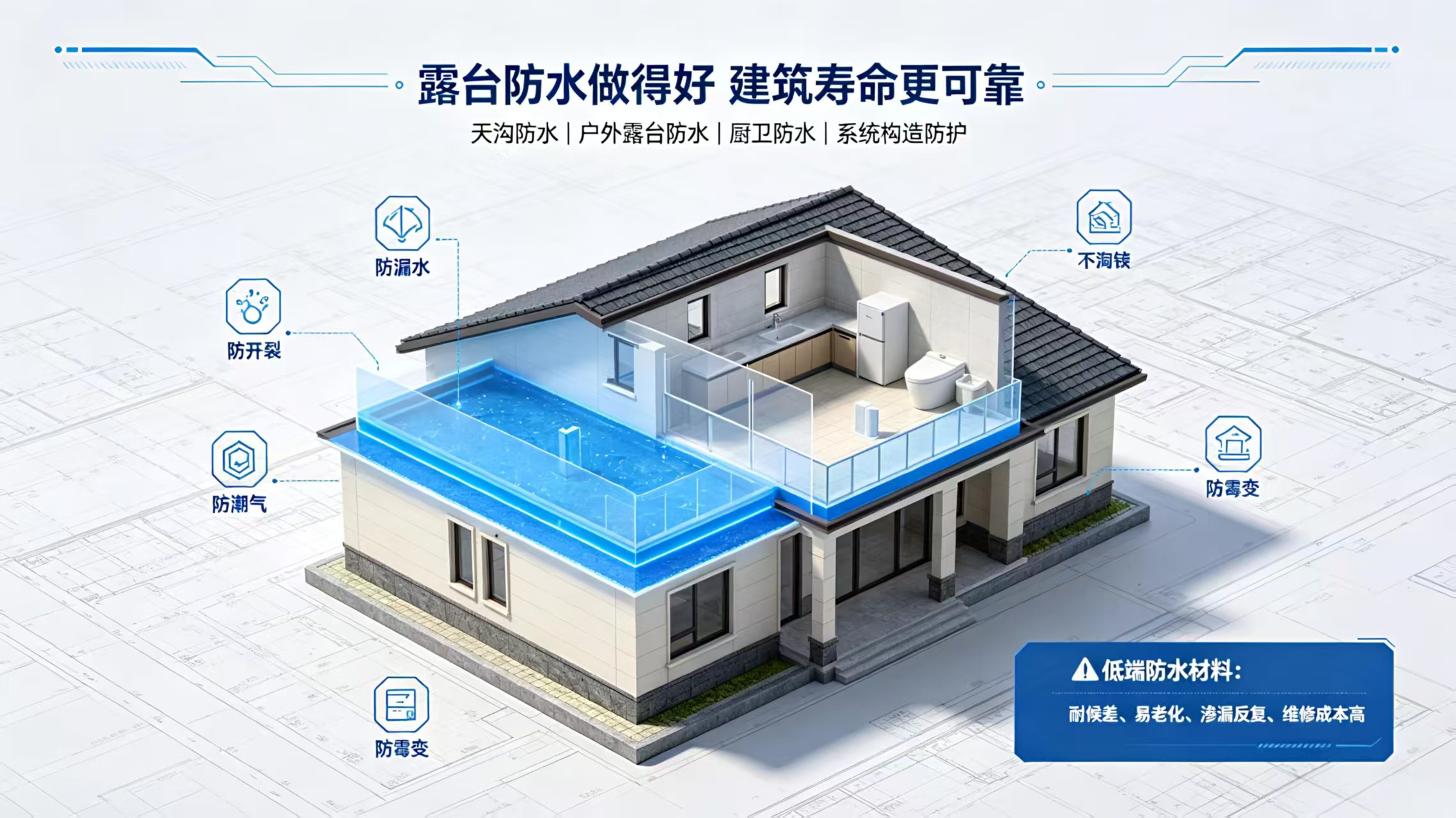 露台防水建筑防护体系